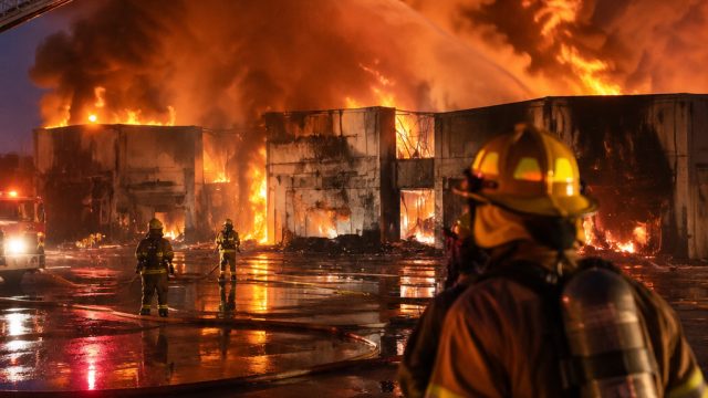 Firefighters Continue Battle Against Prolonged Warehouse Blaze in L.A.